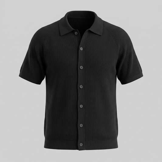 Men's Long Sleeve Button Polo Shirt | Smart Casual Classic Fit