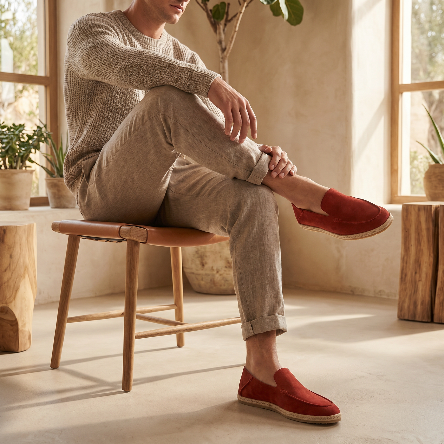 Men's Suede Style Espadrille Slip-On | Casual Summer Comfort