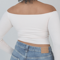 Women's Ribbed Off-Shoulder Long Sleeve Top | Chic Everyday Style