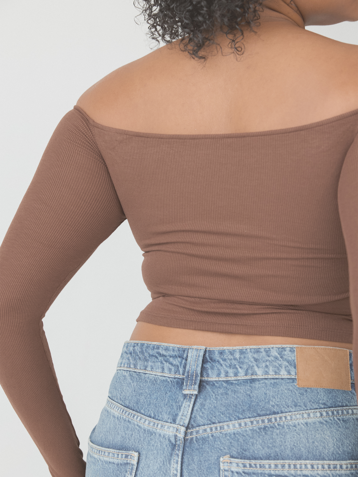 Women's Ribbed Off-Shoulder Long Sleeve Top | Chic Everyday Style