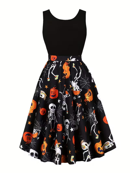 Women's Cute Halloween Print Dress