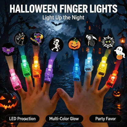 Halloween LED Finger Projection Lights – Party Favor Sets
