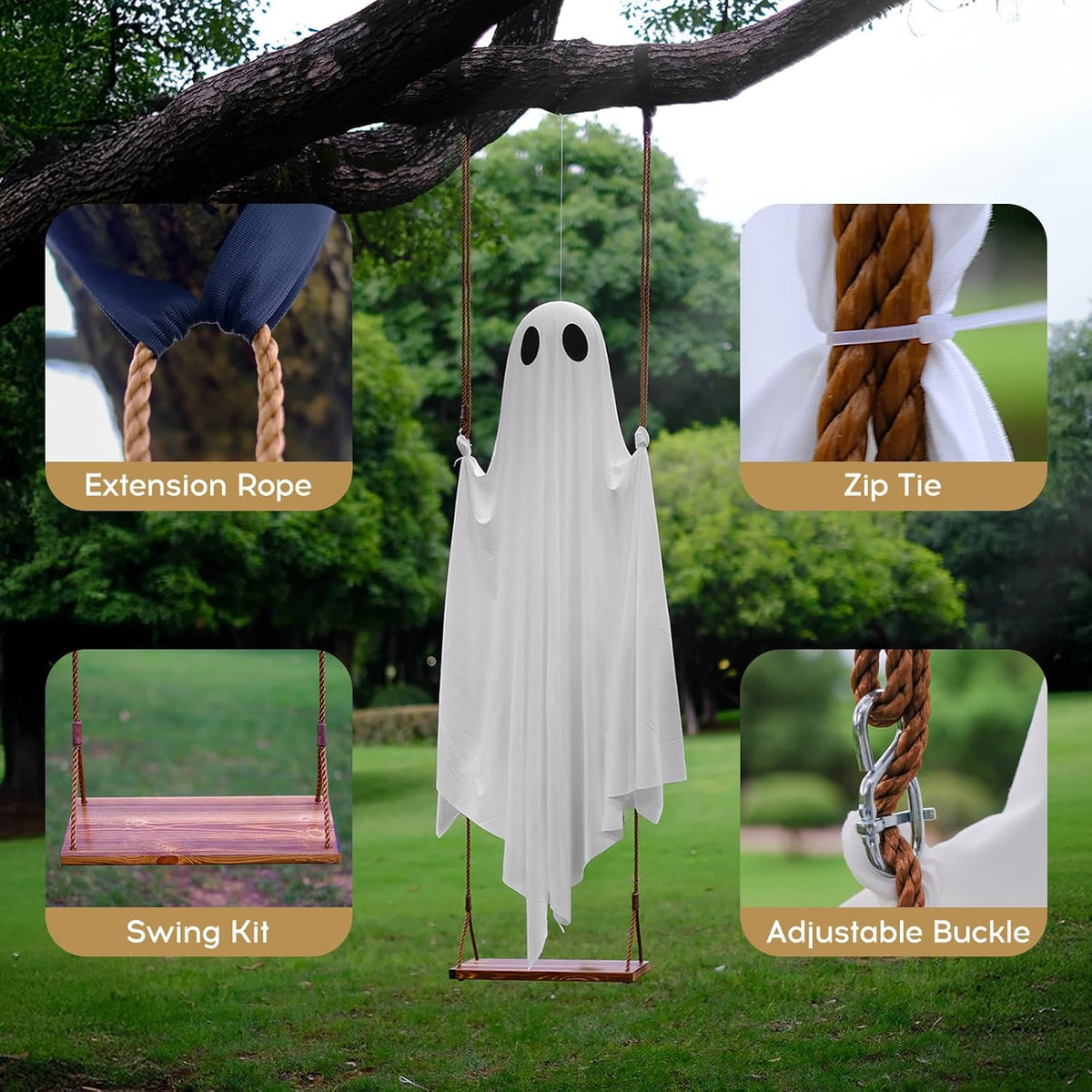 Boo & Bough™ Glowing Ghost Swing