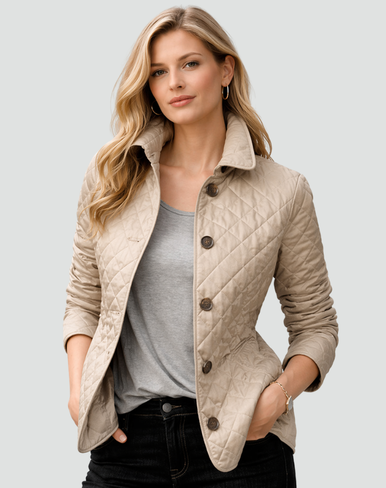 Women's Quilted Button-Up Jacket | Lightweight Transitional Coat