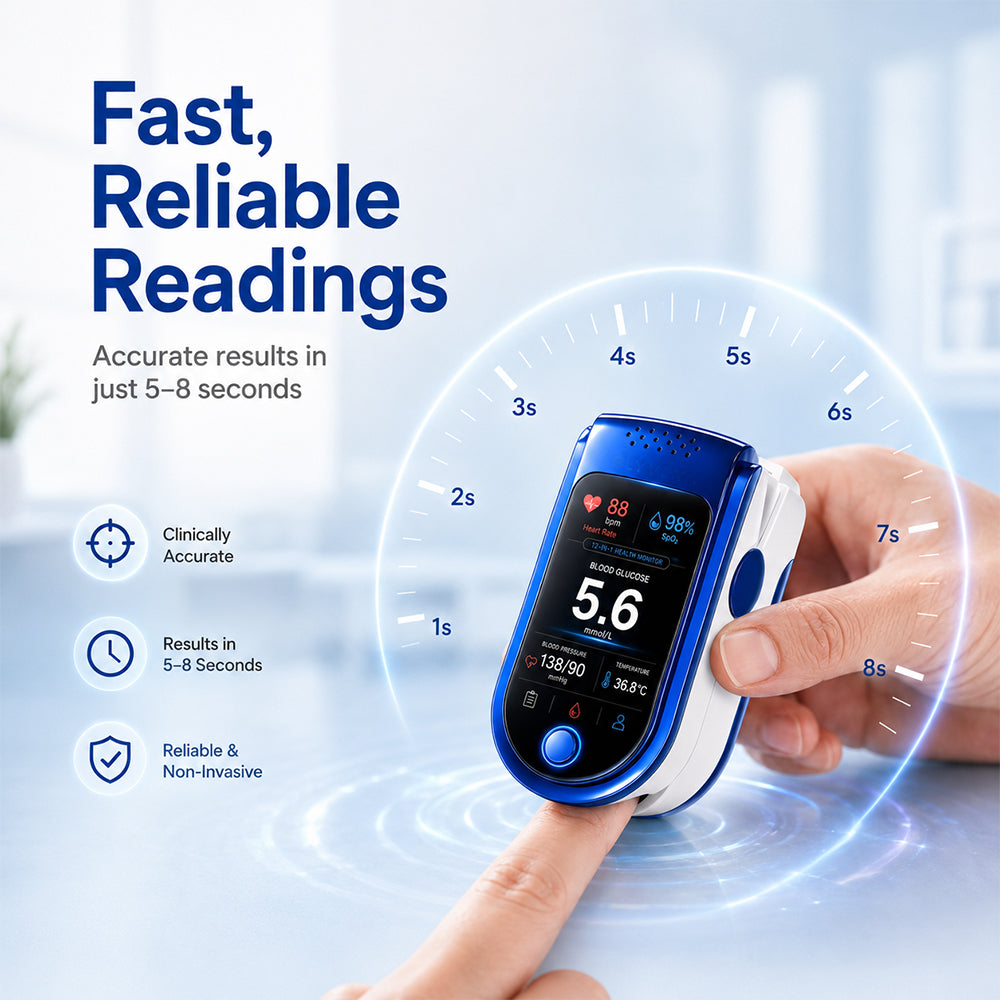 Glucose Health Monitor – Needle-Free Fingertip Health Tracking