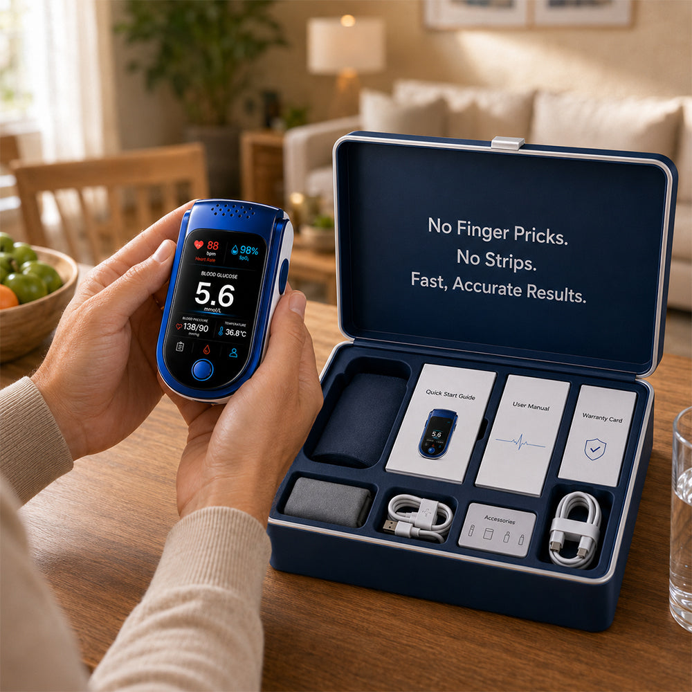 Glucose Health Monitor – Needle-Free Fingertip Health Tracking