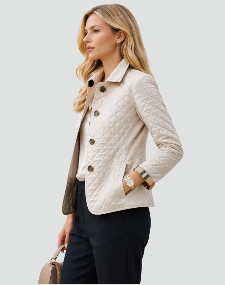 Women's Quilted Button-Up Jacket | Lightweight Transitional Coat