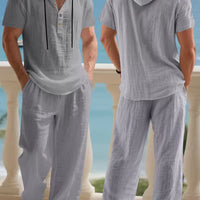 Men's Hooded Two-Piece Set | Casual Relaxed Top & Pants
