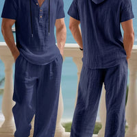 Men's Hooded Two-Piece Set | Casual Relaxed Top & Pants