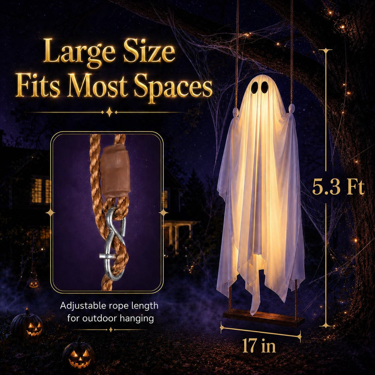 Boo & Bough™ Glowing Ghost Swing