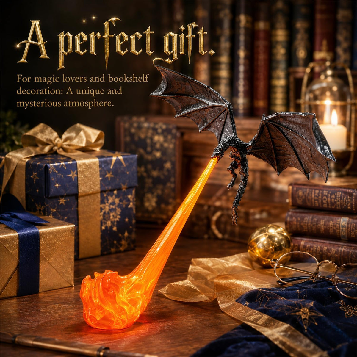Dragon Breath Flame Night Light Decor