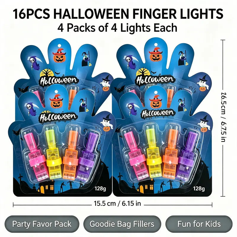Halloween LED Finger Projection Lights – Party Favor Sets