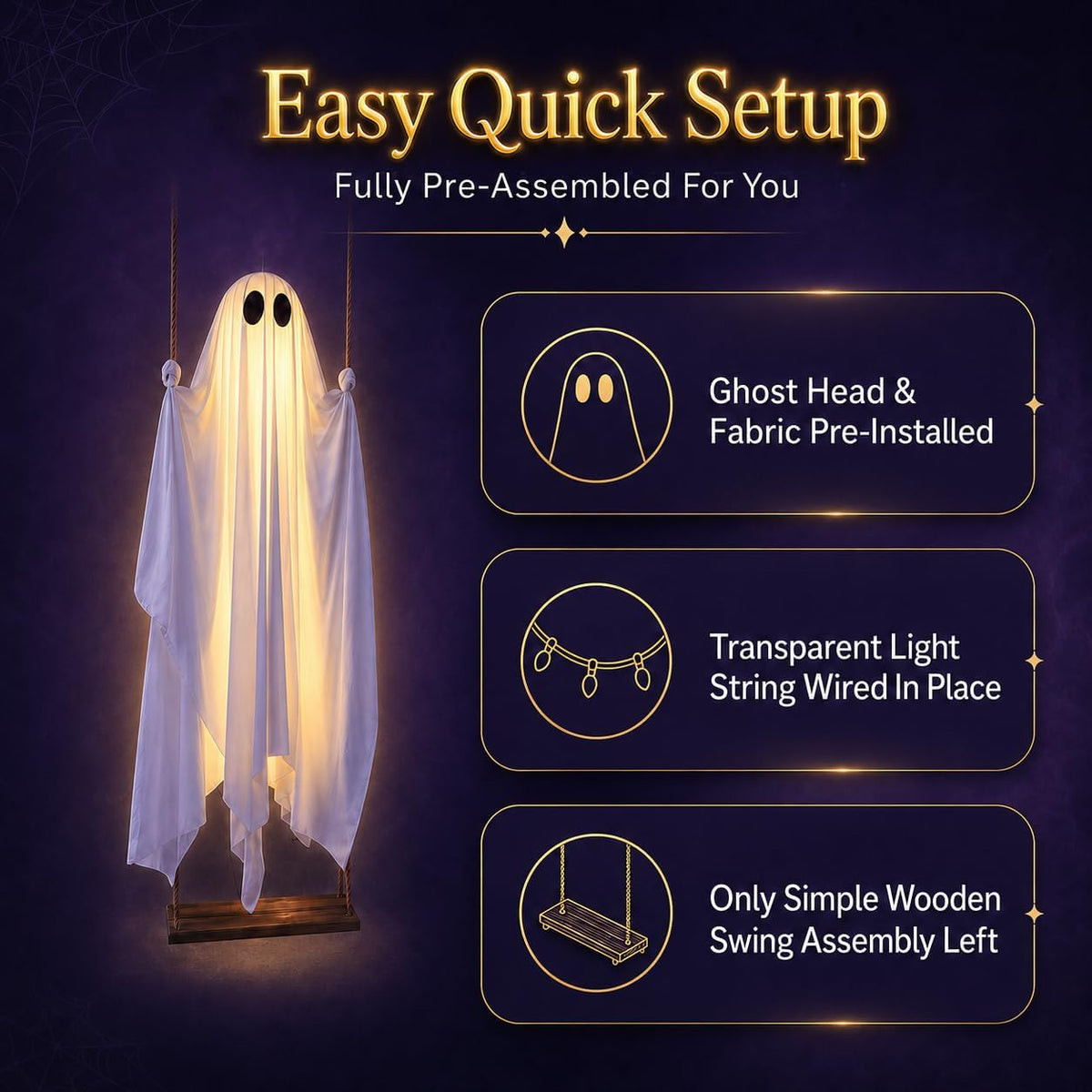 Boo & Bough™ Glowing Ghost Swing