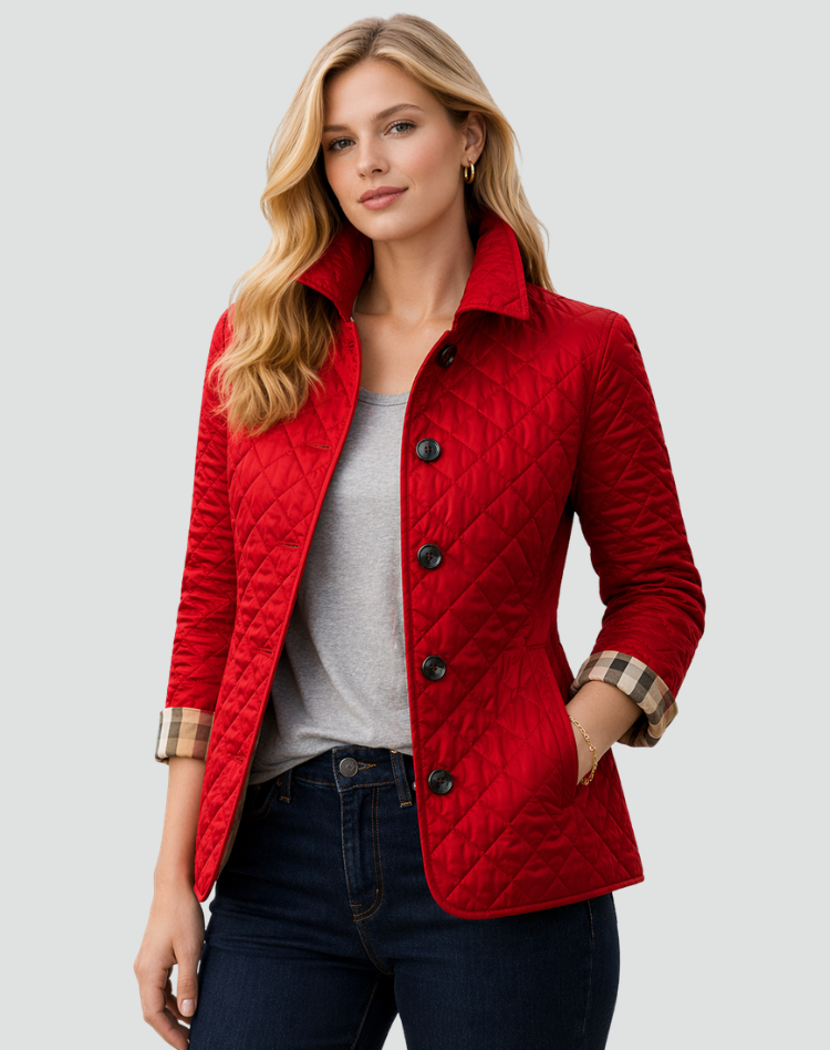 Women's Quilted Button-Up Jacket | Lightweight Transitional Coat
