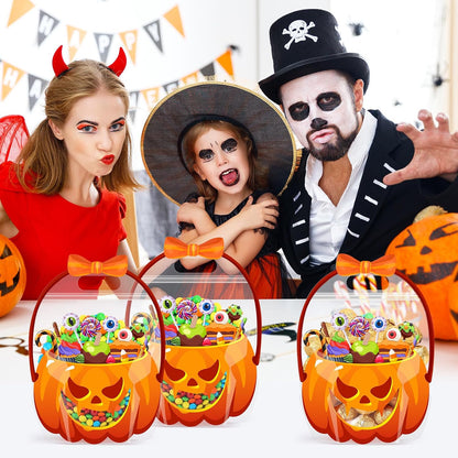 Halloween Treat Bags with Handles | Resealable Pumpkin Candy Bags