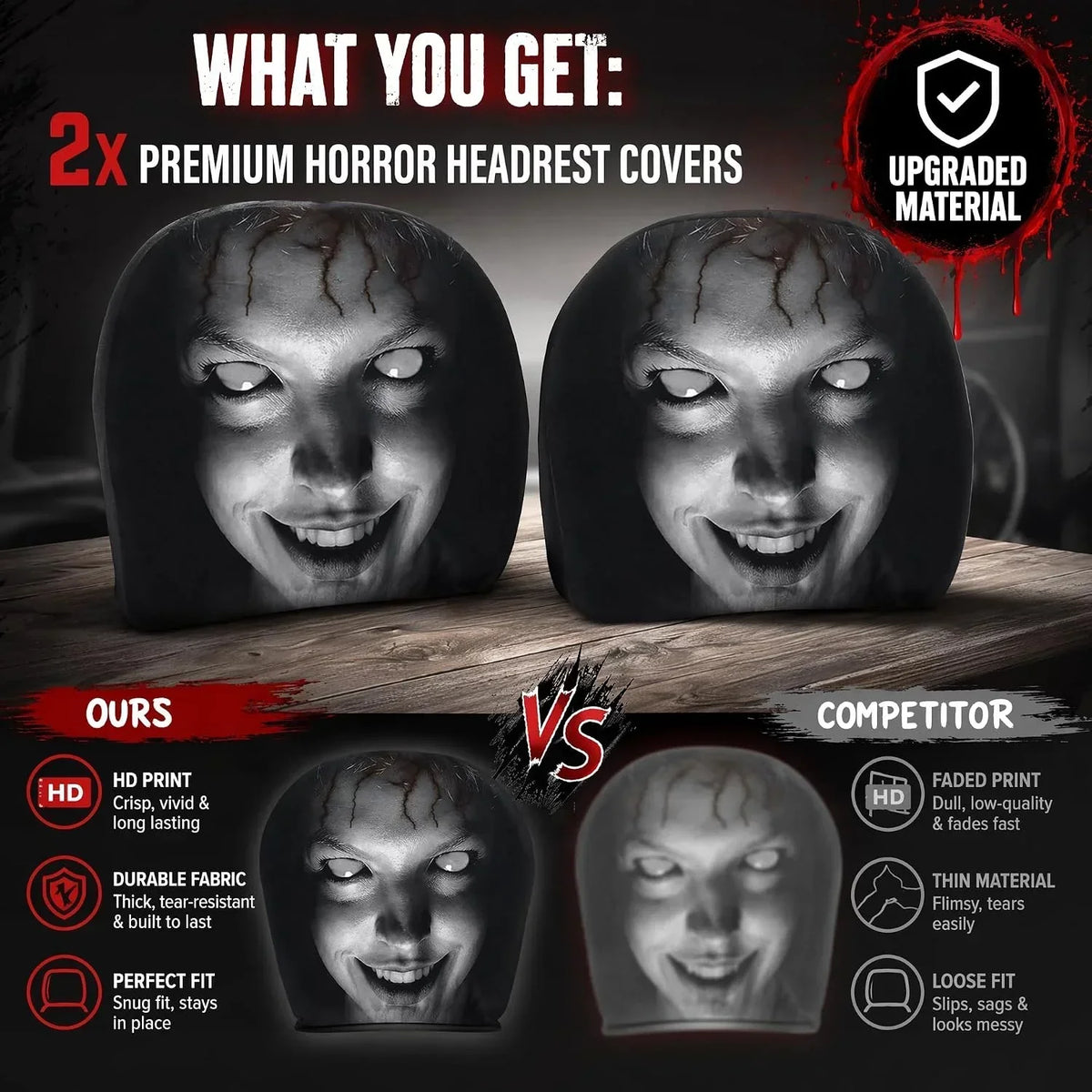 Horror Headrest Cover