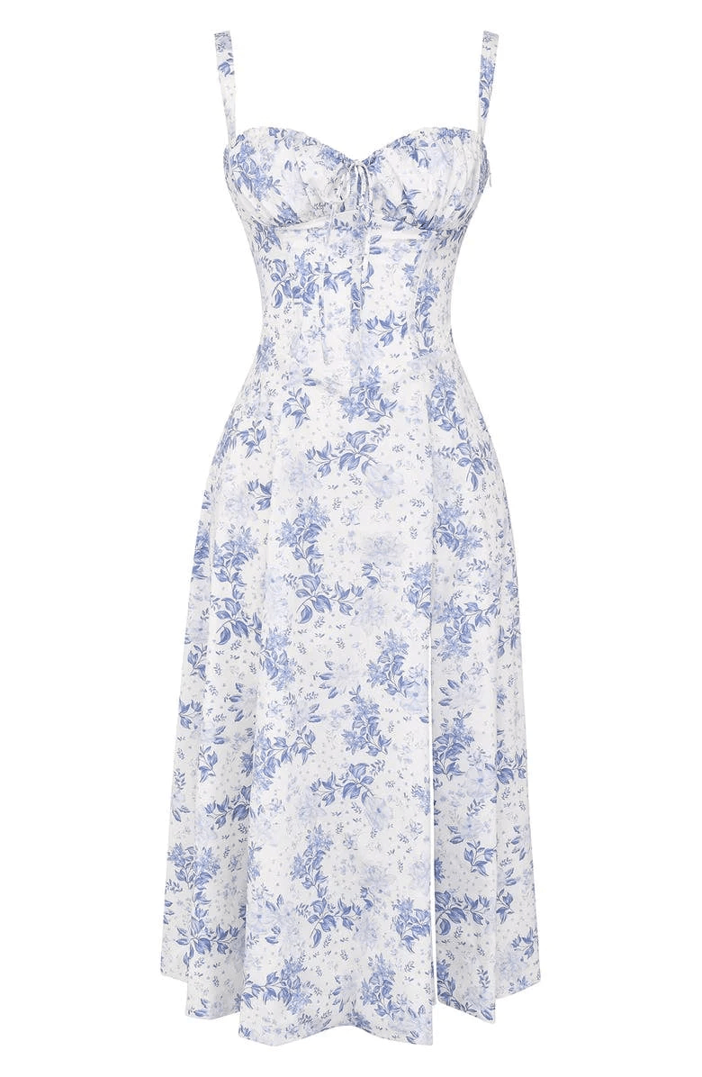 Women's Floral Strapless Summer Dress
