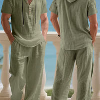 Men's Hooded Two-Piece Set | Casual Relaxed Top & Pants