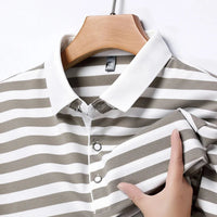 Men's Casual Striped Polo Shirt | Short Sleeve Smart Casual Essential