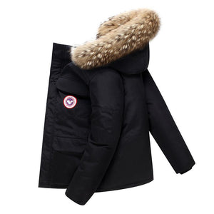 Men's Mid-Length Winter Parka | Warm Hooded Puffer Jacket/black
