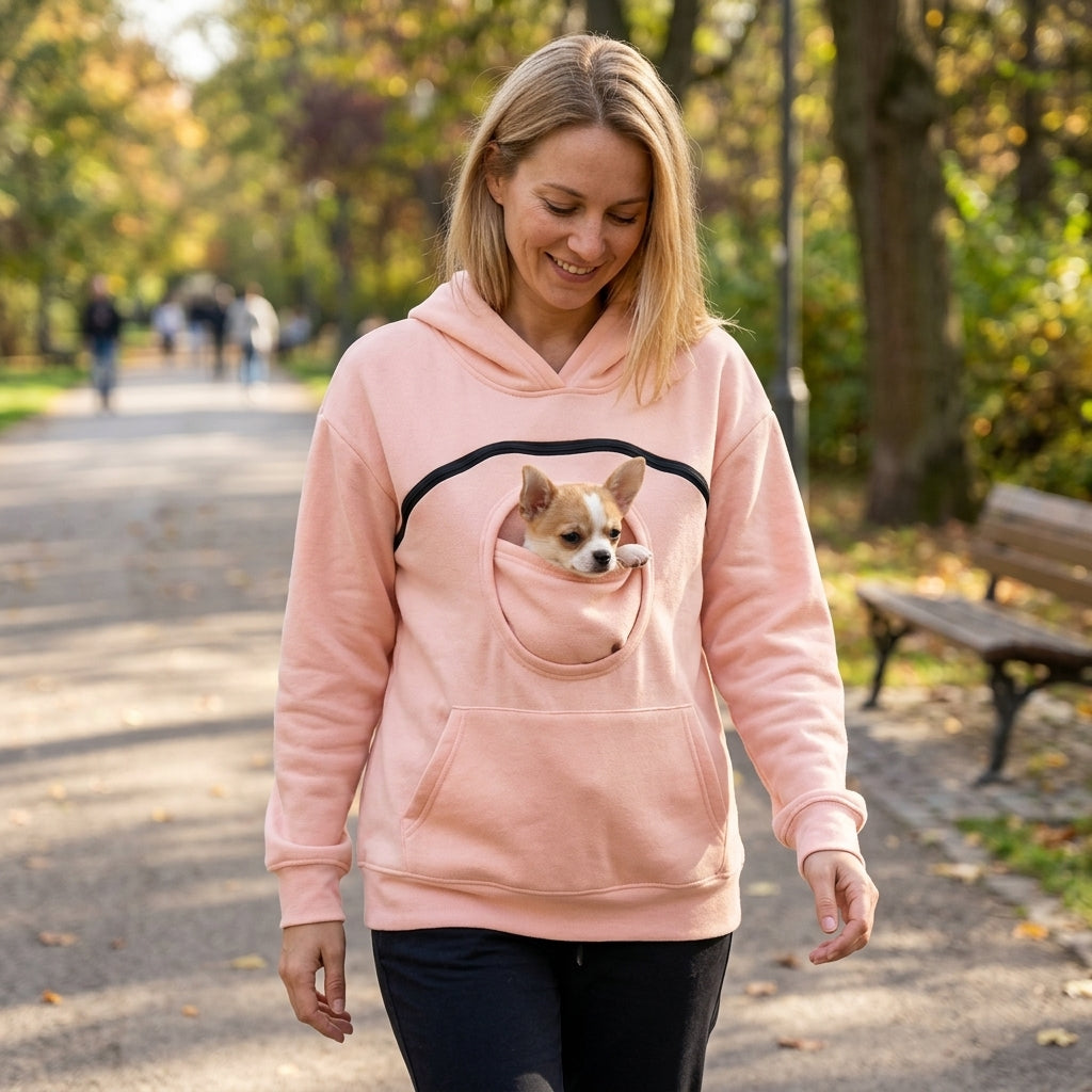 Pet Pouch Hoodie – Kangaroo Pocket for Small Dogs & Cats