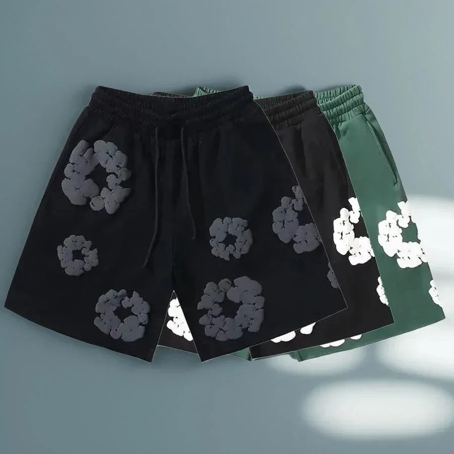 Unisex Relaxed Fit Graphic Drawstring Shorts