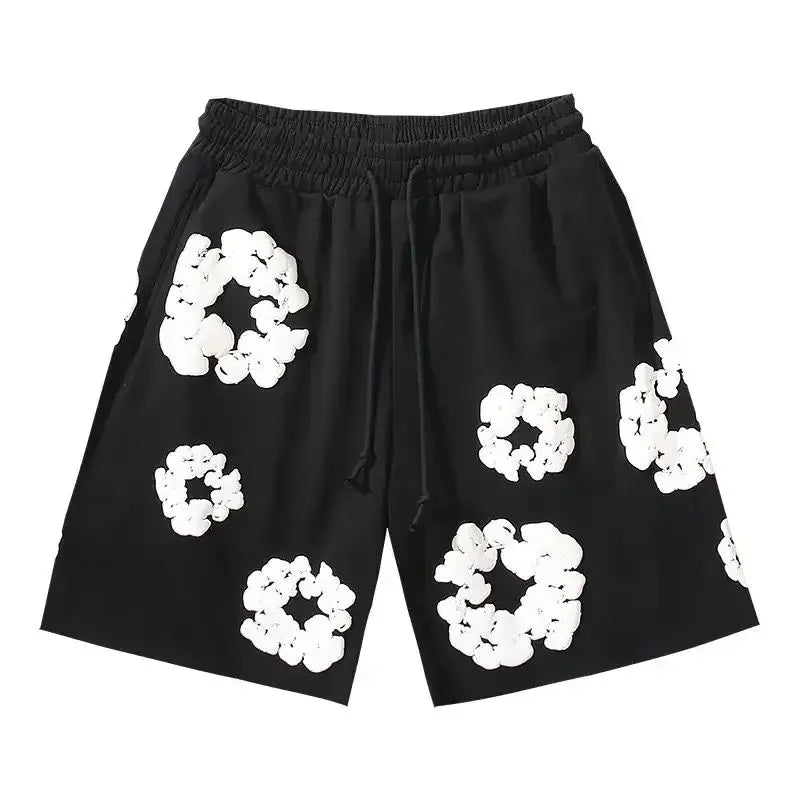 Unisex Relaxed Fit Graphic Drawstring Shorts