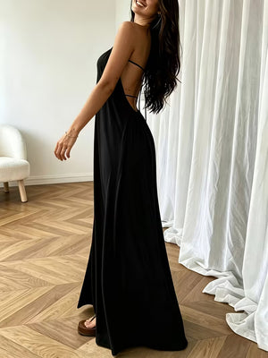 Women_s_Backless_Camisole_Maxi_Dress_Relaxed_Lounge_Vacation_Style/Black