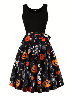 Women's Cute Halloween Print Dress