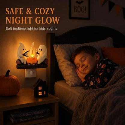 Ghost Campfire Halloween Plug-in Night Light