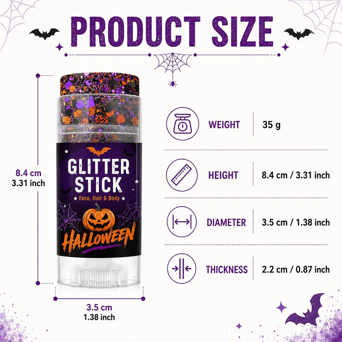 Halloween Glitter Stick for Face, Hair & Body