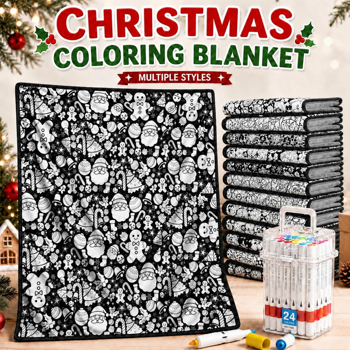 Christmas Coloring Blanket