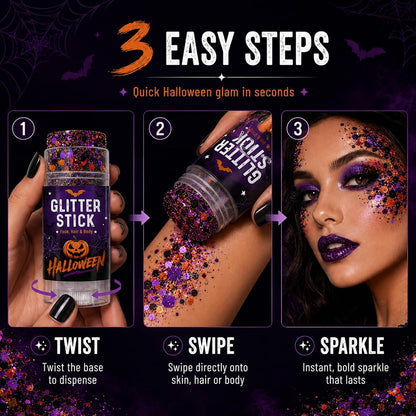 Halloween Glitter Stick for Face, Hair & Body