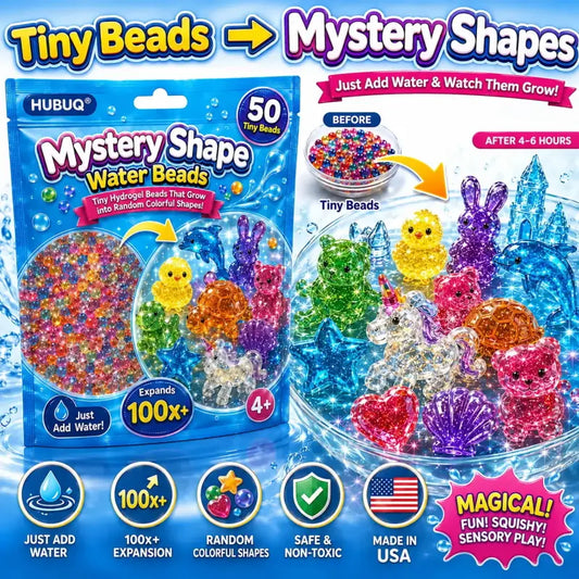 HUBUQ® 🪄 Mystery Shape Water Beads – Add Water & Watch Them Grow