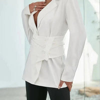 Women's Pleated Blazer | Elegant Office and Casual Jacket