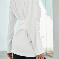 Women's Pleated Blazer | Elegant Office and Casual Jacket