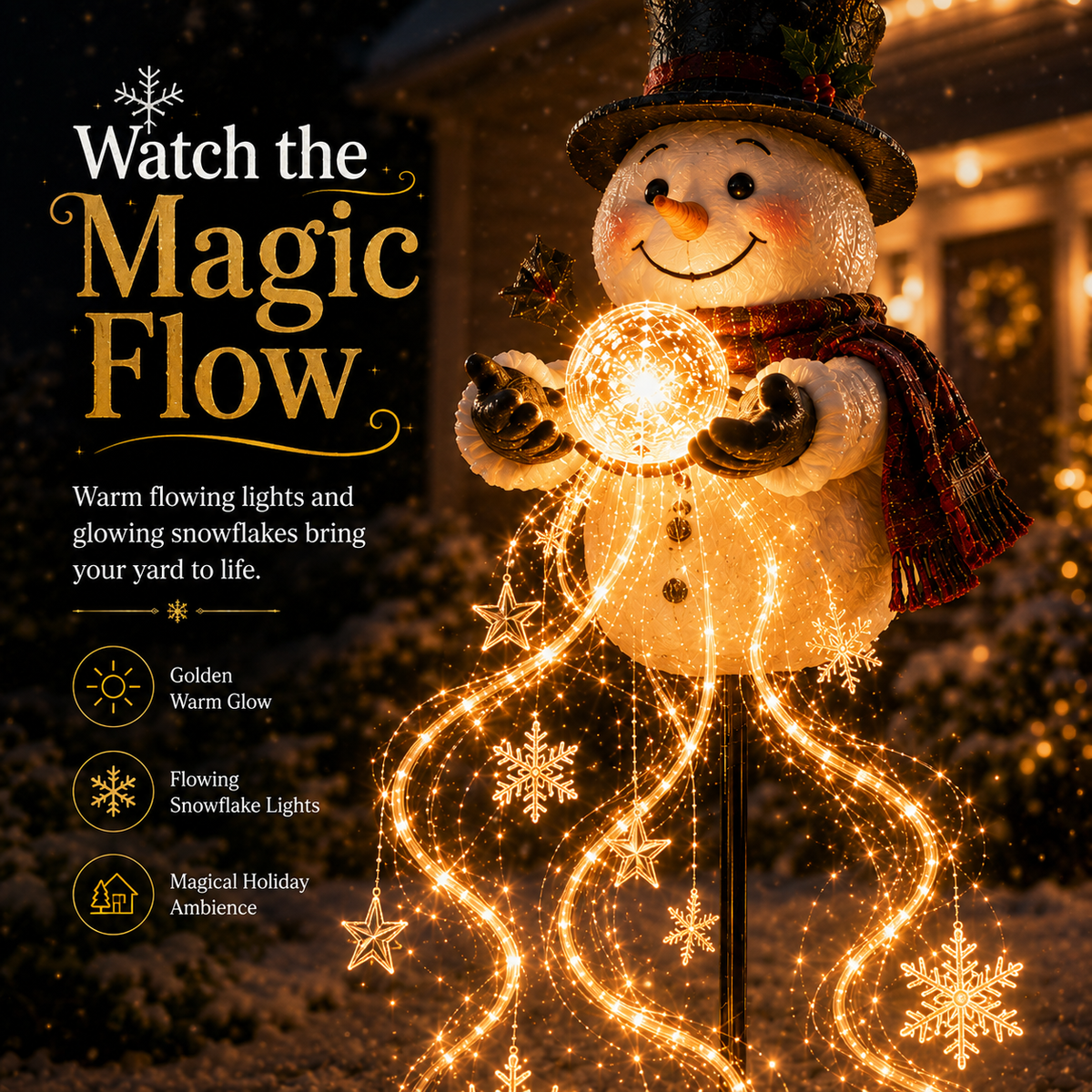 Christmas Garden Light – Flowing Snowflake Glow for Your Yard