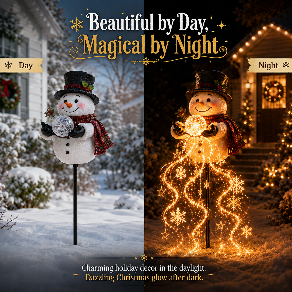 Christmas Garden Light – Flowing Snowflake Glow for Your Yard