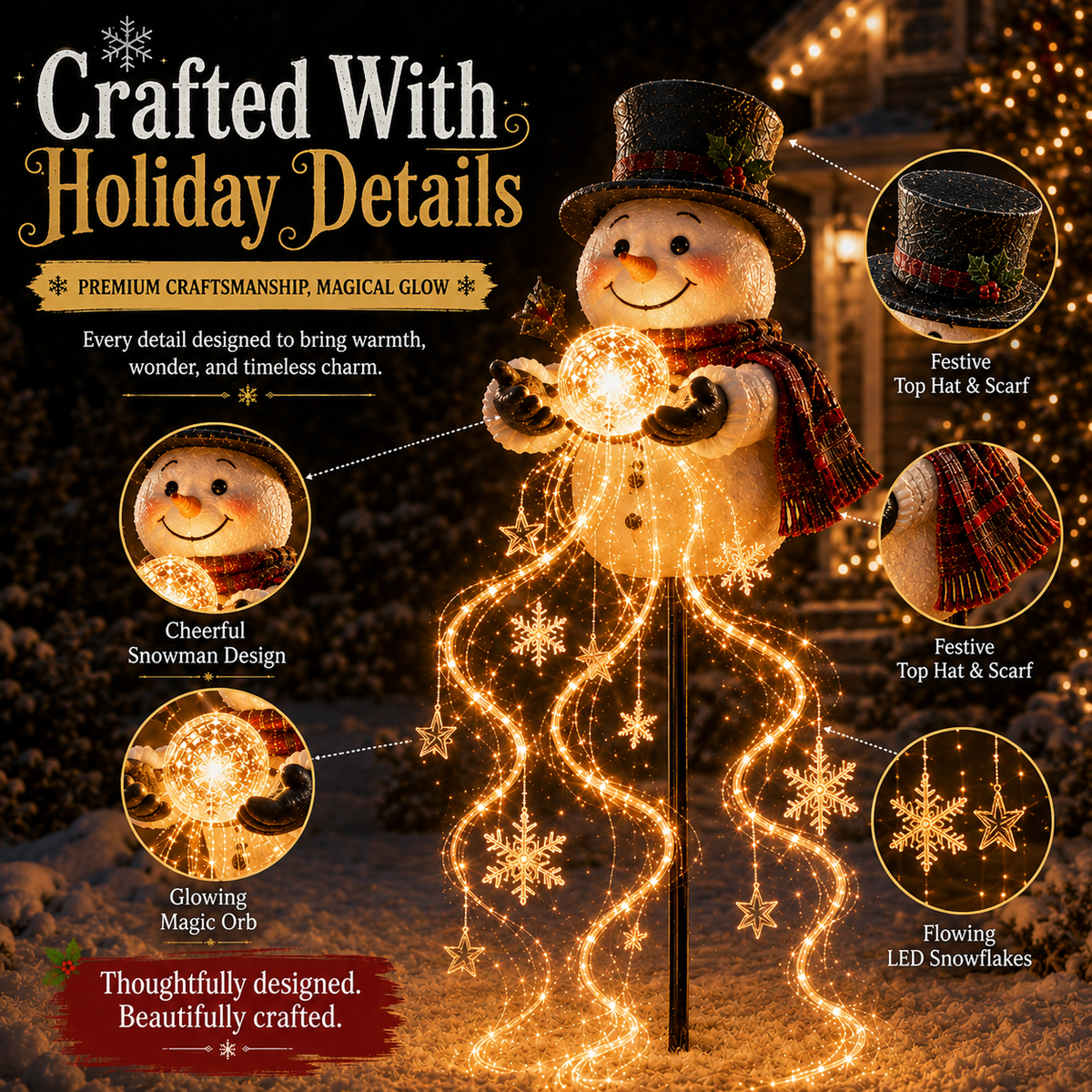Christmas Garden Light – Flowing Snowflake Glow for Your Yard
