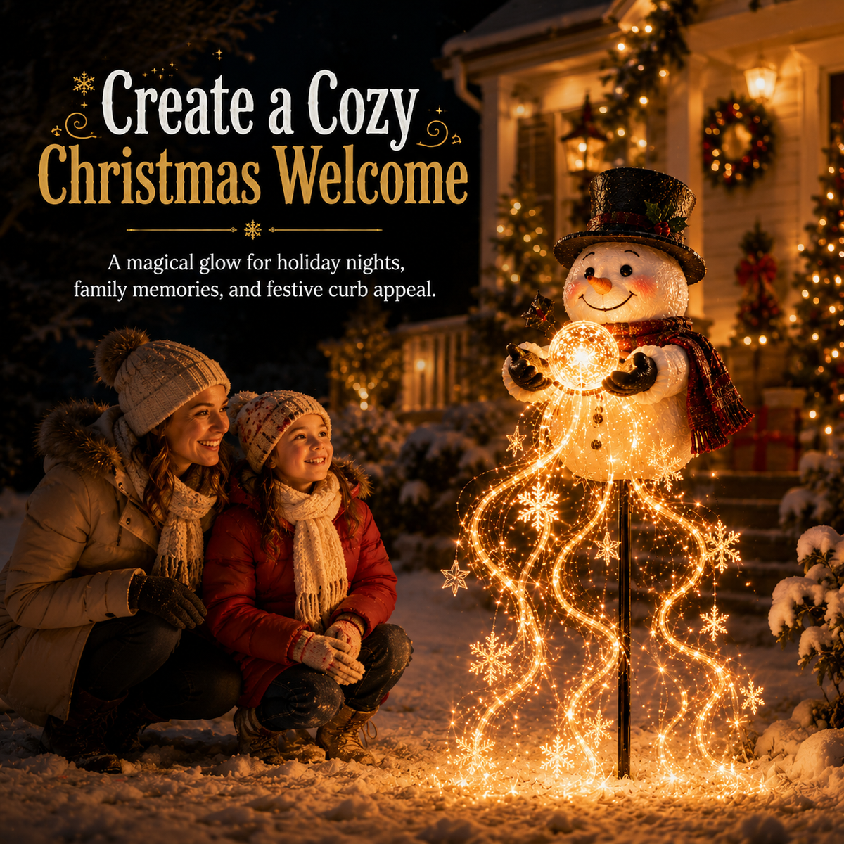 Christmas Garden Light – Flowing Snowflake Glow for Your Yard