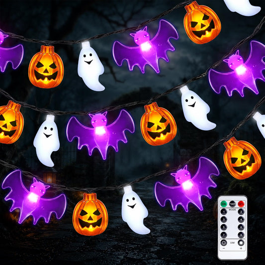 Halloween Pumpkin Bat Ghost String Lights