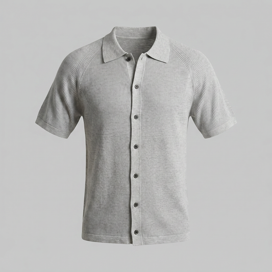 Men's Long Sleeve Button Polo Shirt | Smart Casual Classic Fit