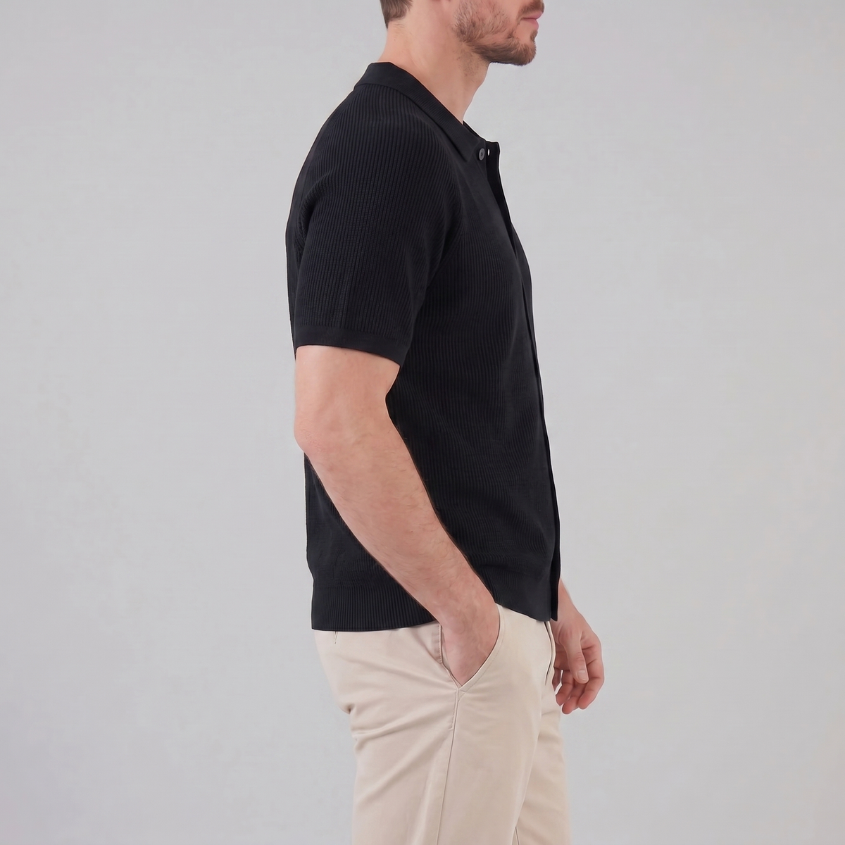 Men's Long Sleeve Button Polo Shirt | Smart Casual Classic Fit