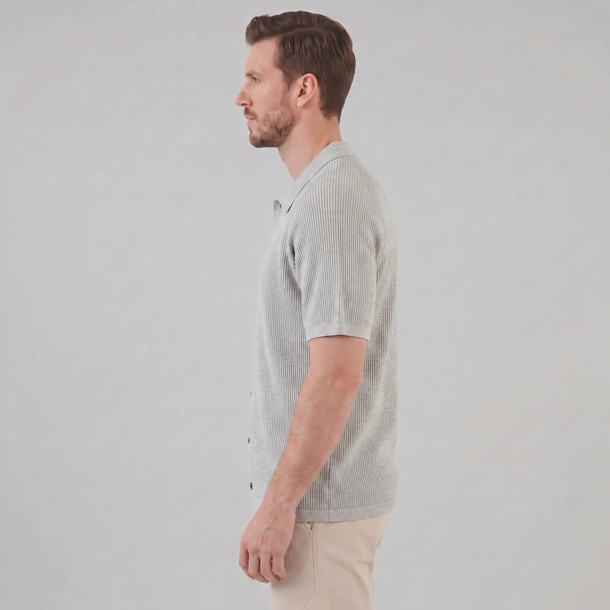 Men's Long Sleeve Button Polo Shirt | Smart Casual Classic Fit